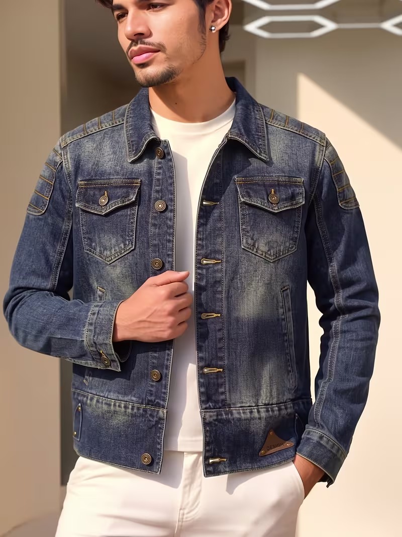 Men’s Washed Denim Trucker Jacket