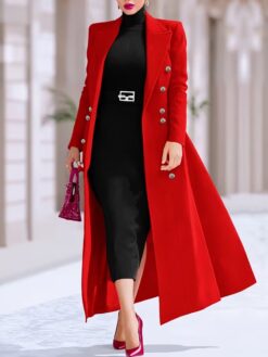Women’s Red Statement Long Coat