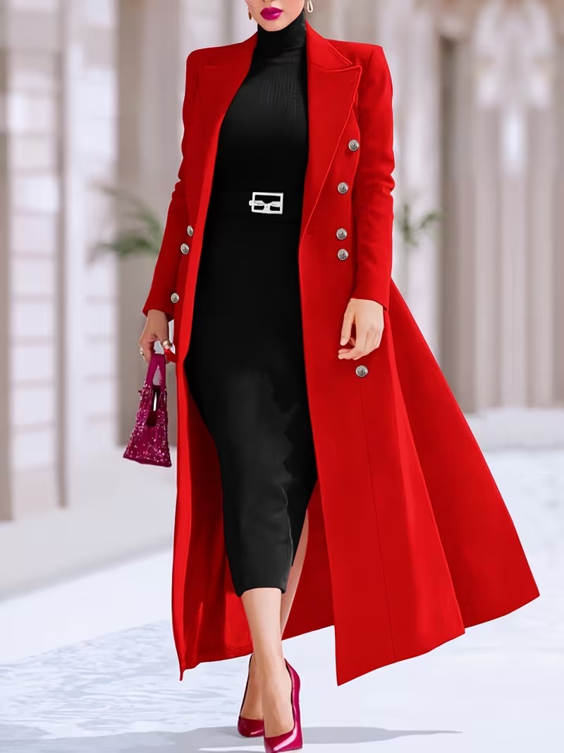 Women’s Red Statement Long Coat